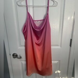 BP Tye-Dye Pink and Orange Tank Mini Dress